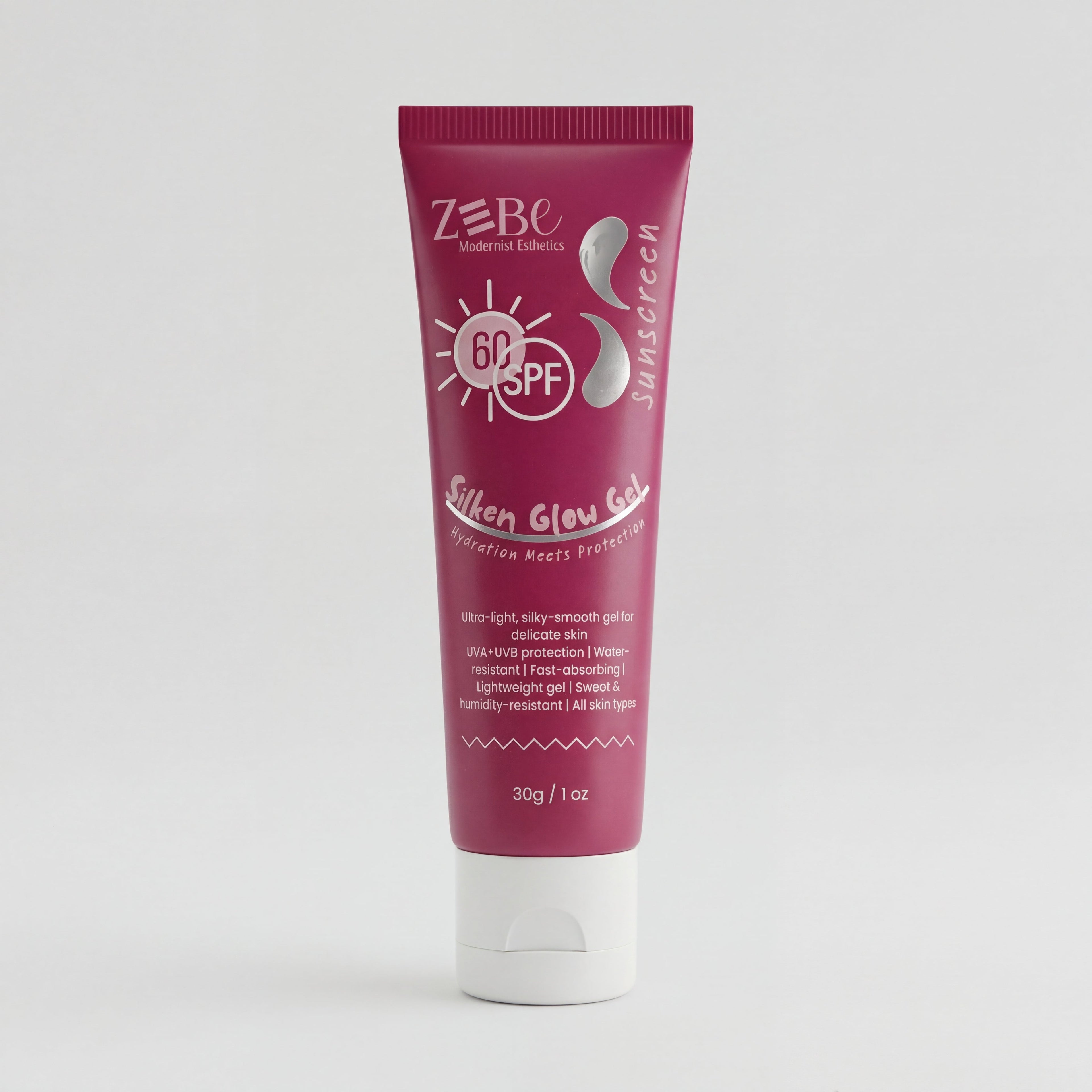 ☀️ SILKEN GLOW GEL ++++ 30 ml/ 1 oz (Featherlight Protection. No White Cast. No Sticky Feel)