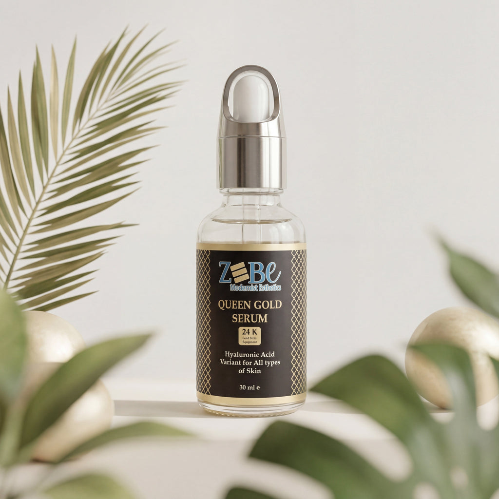 Queen Gold Serum - 24K Gold Flake Compound - Hyaluronic Acid (Luxury in a Bottle. Let Your Skin Shine Like Gold.)